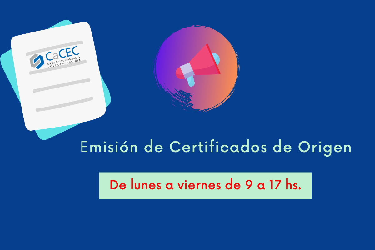 Ampliamos el horario de atención para emisión de Certificados de Origen