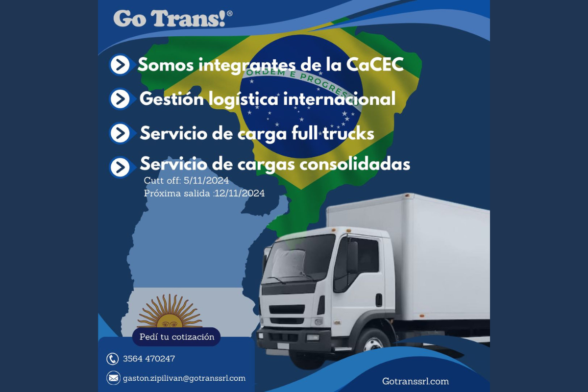 Espacio Socios. Go Trans! con servicio de transporte terrestre a Brasil